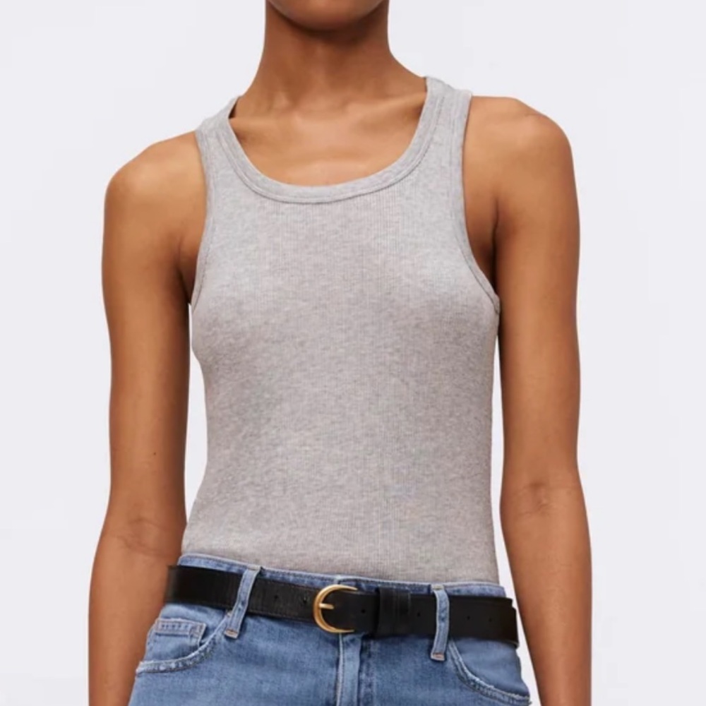 SIMKHAI Gray Scoop Neck Tank